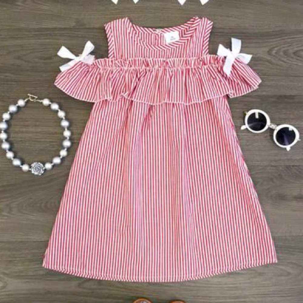 Floral open shoulder picnic dress